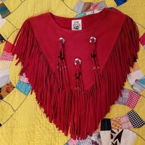Vintage Western Suede Cape Shawl
